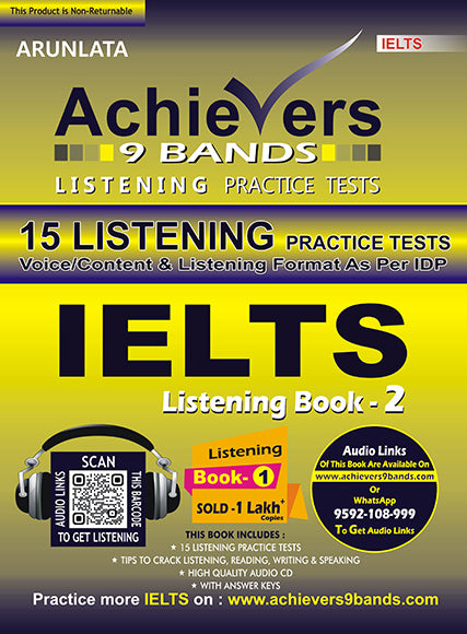 Achievers 9 bands book -2 IELTS 15 listening practice test with downloadable audio links & Answer keys